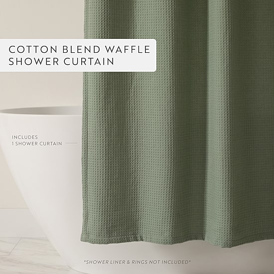 Casual Comfort Cotton Blend Textured Waffle Shower Curtain