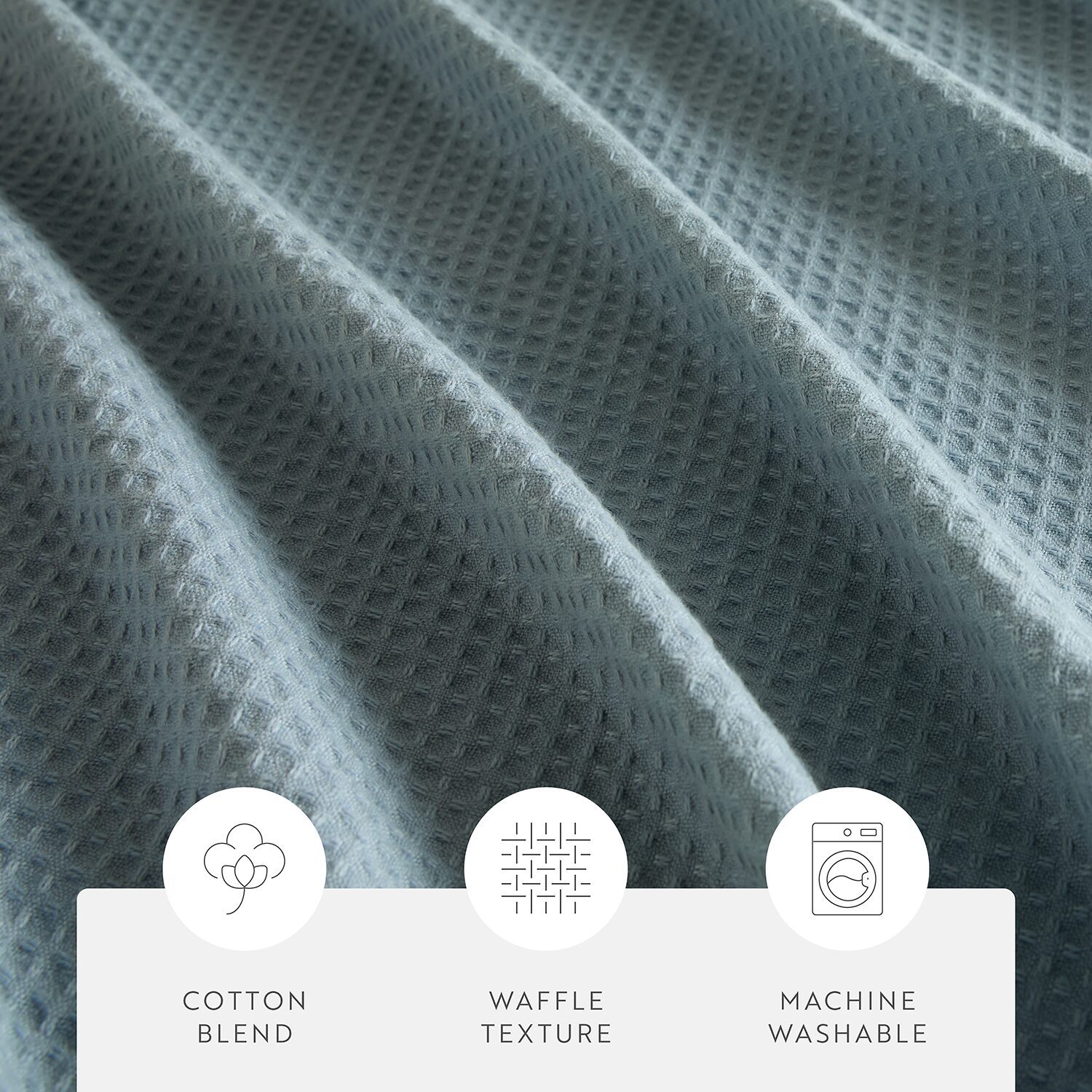 Casual Comfort Cotton Blend Textured Waffle Shower Curtain