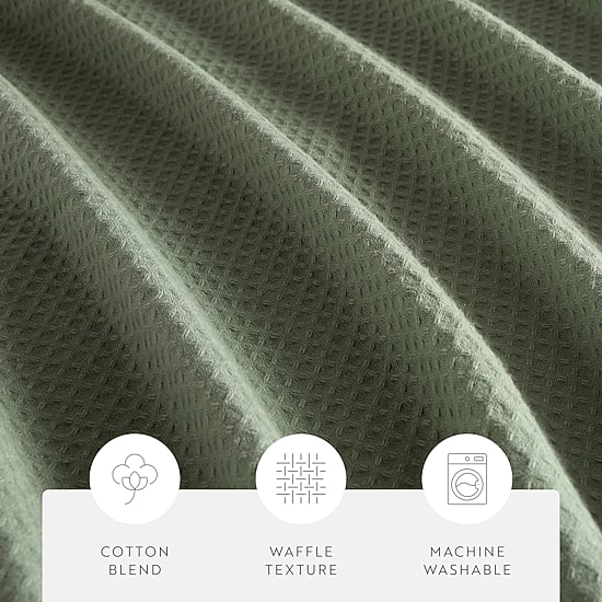 Casual Comfort Cotton Blend Textured Waffle Shower Curtain