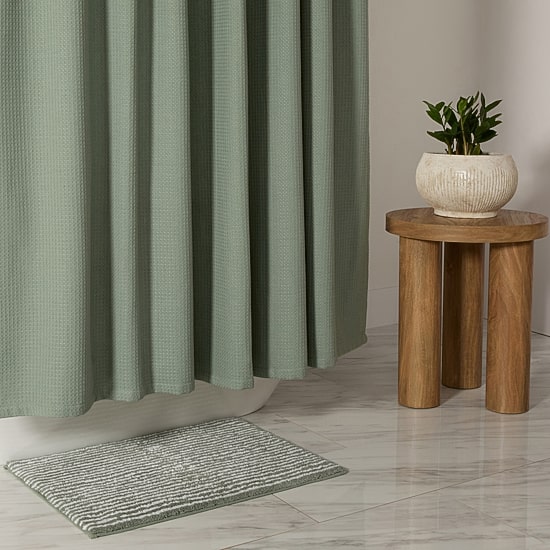 Casual Comfort Cotton Blend Textured Waffle Shower Curtain