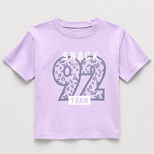 Okie Dokie Active Toddler & Little Girls Crew Neck Short Sleeve Regular Fit Graphic T-Shirt, 5t, Purple