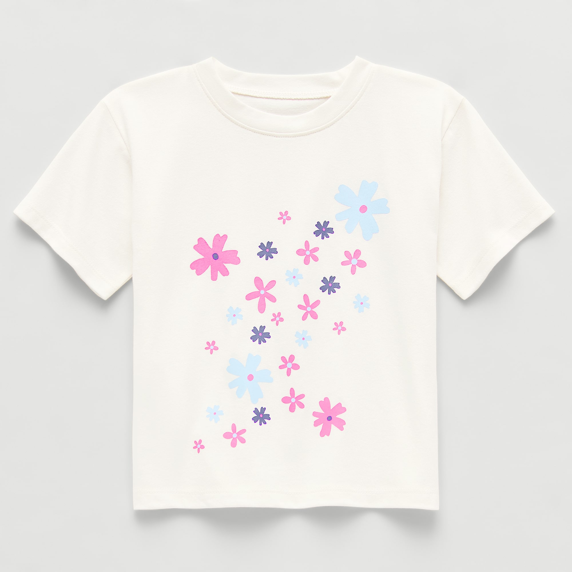 Okie Dokie Active Toddler & Little Girls Crew Neck Short Sleeve Regular Fit Graphic T-Shirt