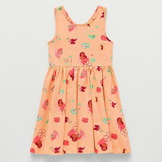 Disney Collection Little & Big Kid Girls Sleeveless Princess Moana A-Line Dress