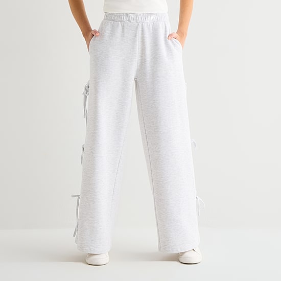 Forever 21 Womens Juniors Wide Leg Mid Rise Pull-On Pant