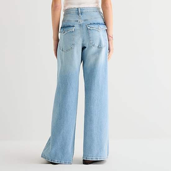 Arizona Womens Juniors Low Rise Baggy Fit Jean