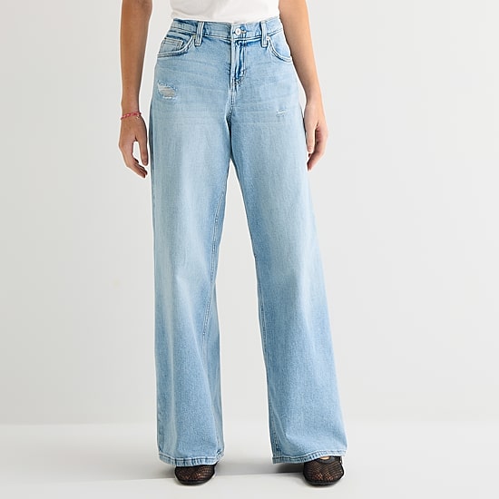 Arizona Womens Juniors Low Rise Baggy Fit Jean
