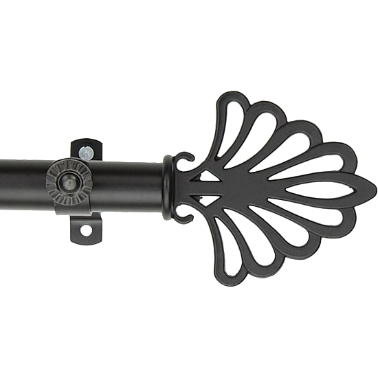 Rod Desyne 13/16" Adjustable Curtain Rod with Fan Finials