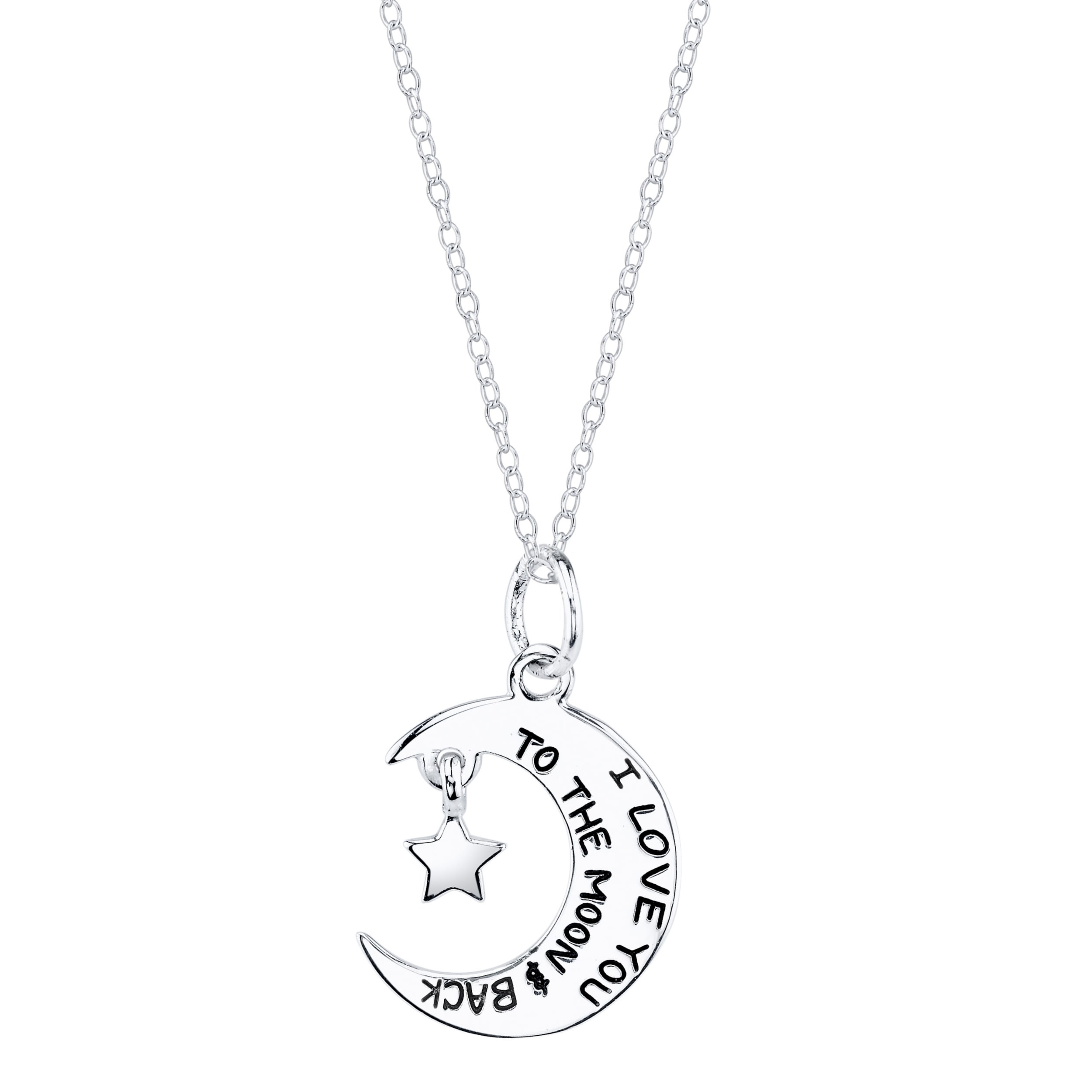 Footnotes Love Womens Sterling Silver Moon Round 16 Inch Pendant Necklace