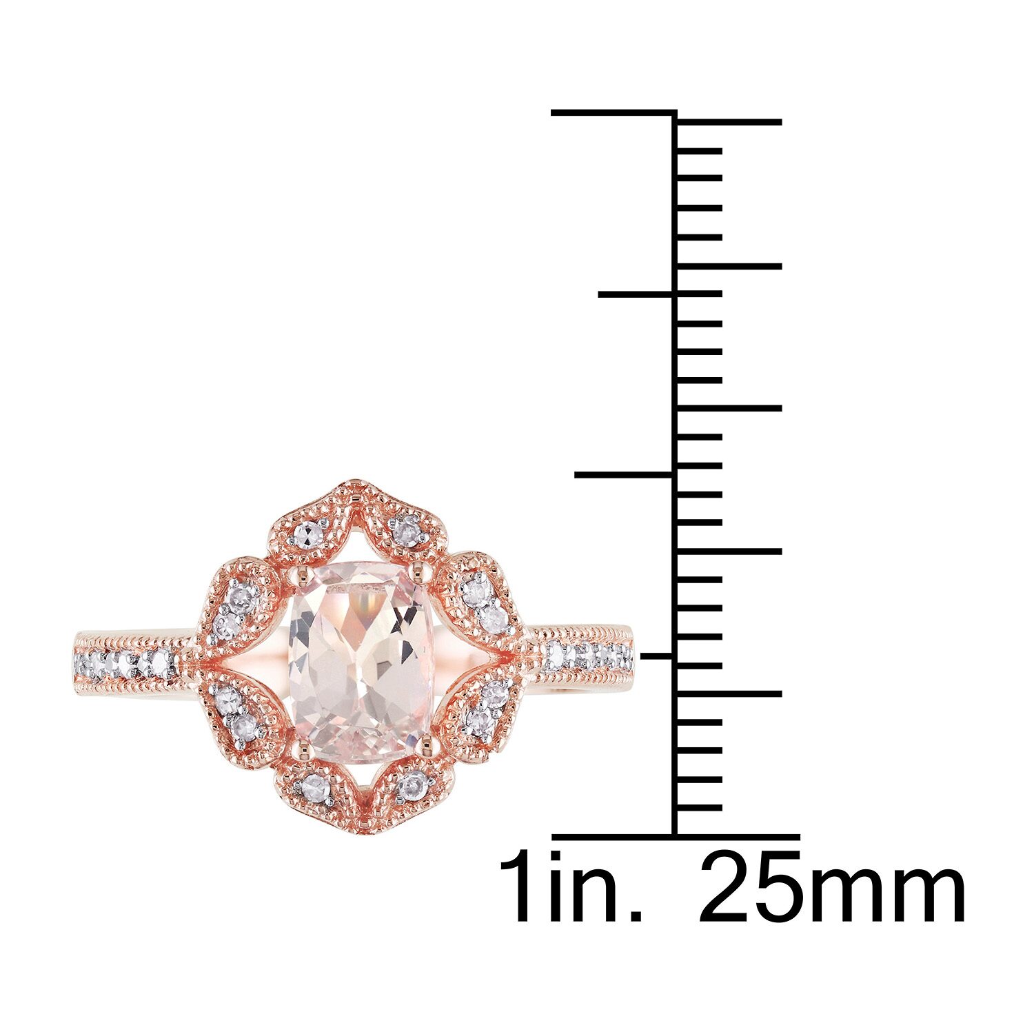 Womens 1/10 CT. T.W. Genuine Pink Morganite 10K Gold Cocktail Ring