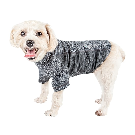 Pet Life ® Active 'Warf Speed' Heathered Ultra-Stretch Sporty Performance Dog T-Shirt