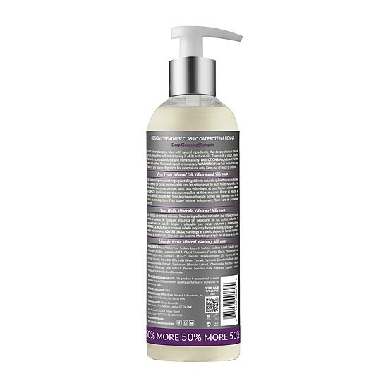 Design Essentials Oat Protein And Henna Deep Cleansing Shampoo 12 oz.