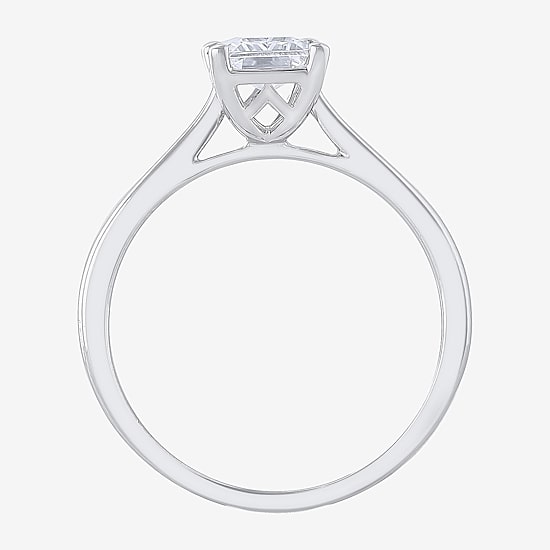 (H-I / SI2) Womens 1 1/2 CT. Lab-Grown White Diamond in 14K Gold Emerald Solitaire Engagement Ring