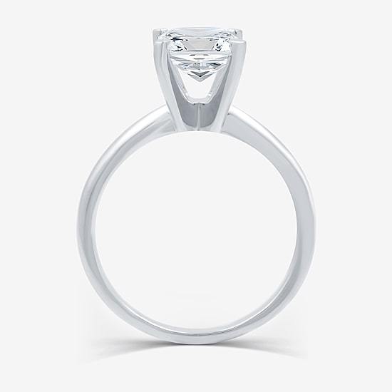 (G / VS2) Womens 3 CT. Lab-Grown White Diamond 14K Gold Emerald Solitaire Engaement Ring