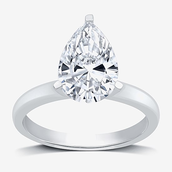 3 CT. Lab-Grown (G / VS2)  Diamond Pear Solitaire Engagement Ring in14K Gold