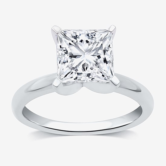 3 CT. Princess-cut Lab-Grown (G / VS2) Diamond Solitaire Engagement Ring in 14K Gold