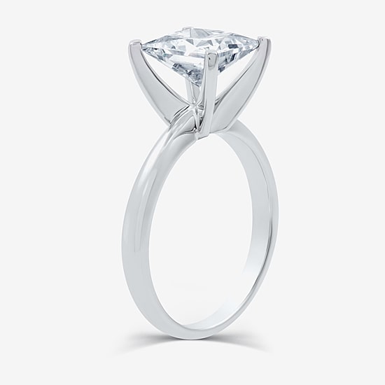 3 CT. Princess-cut Lab-Grown (G / VS2) Diamond Solitaire Engagement Ring in 14K Gold