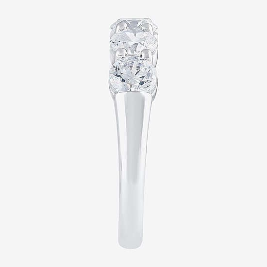 (H-I / I1) Womens 2 CT. T.W. Lab Grown White Diamond 10K Gold 5-Stone Anniversary Band