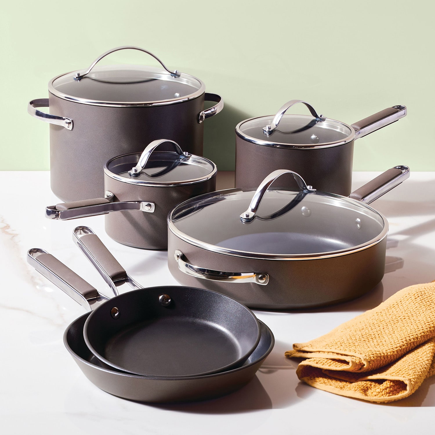 Ayesha Curry Hard Anodized 10-pc. Cookware Set