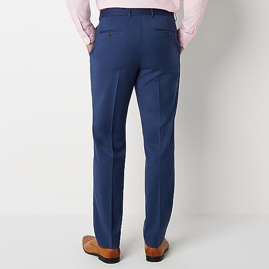Stafford Coolmax All Season Ecomade Signature Birdseye Mens Stretch Fabric Slim Fit Flat Front Suit Pant