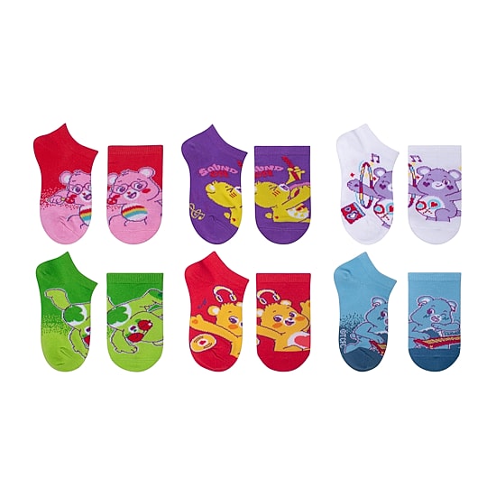 Little & Big Kid Girls 6 Pair Care Bears No Show Socks