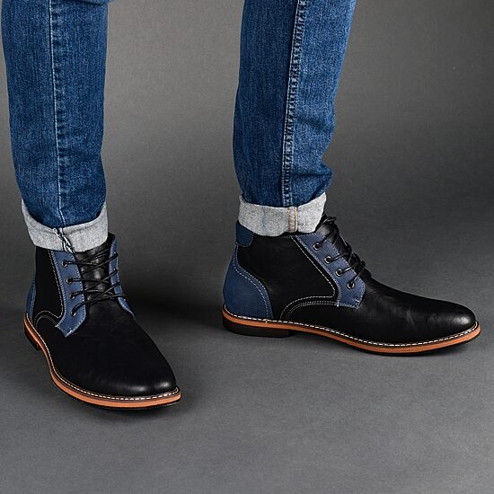 Vance Co Mens Franco Block Heel Chukka Boots