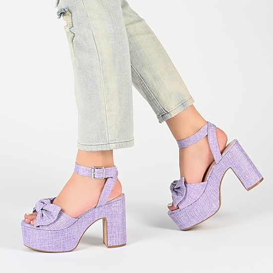 Journee Collection Zenni Womens Round Open Toe Block Heel Pumps