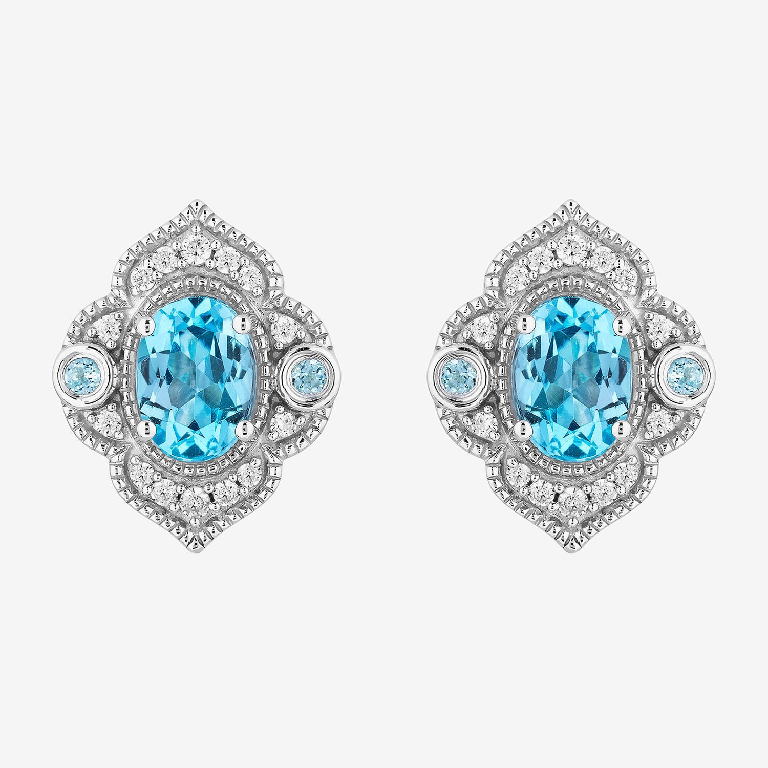 Enchanted Disney Fine Jewelry 1/6 CT. T.W. Genuine Blue Topaz Sterling Silver 14mm Aladdin Jasmine Stud Earrings