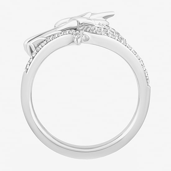 Enchanted Disney Fine Jewelry Womens 1/6 CT. T.W. Lab Created Red Ruby Sterling Silver Mulan Cocktail Ring