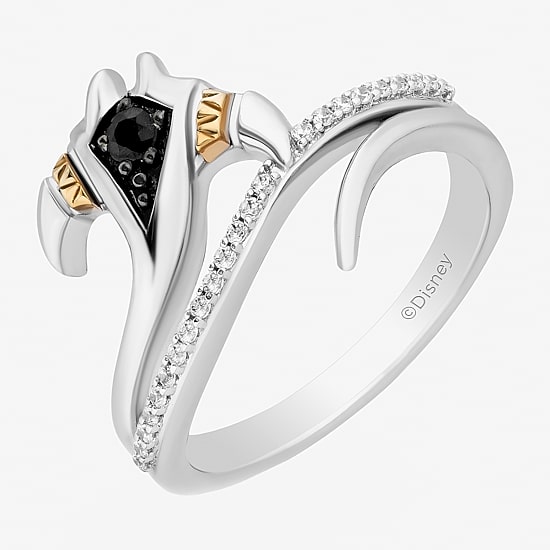 Enchanted Disney Fine Jewelry Womens 1/10 CT. T.W. Genuine Blue Sapphire 14K Gold Over Silver Moana Cocktail Ring