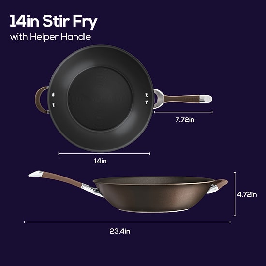 Circulon Symmetry Hard Anodized 14" Stir Fry Pan with Helper Handle