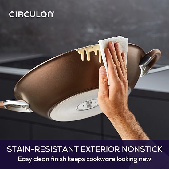 Circulon Symmetry Hard Anodized 14" Stir Fry Pan with Helper Handle