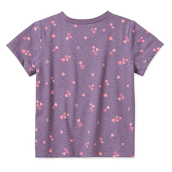 Okie Dokie Toddler Girls Round Neck Short Sleeve Regular Fit Graphic T-Shirt