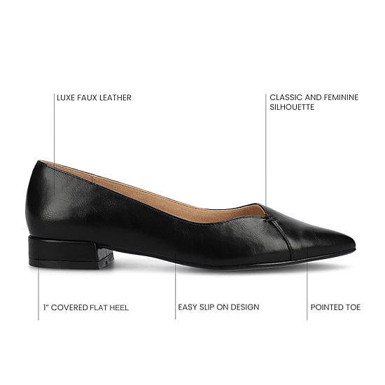 Journee Collection Carmin Womens Pointed Closed Toe Ballet Flats