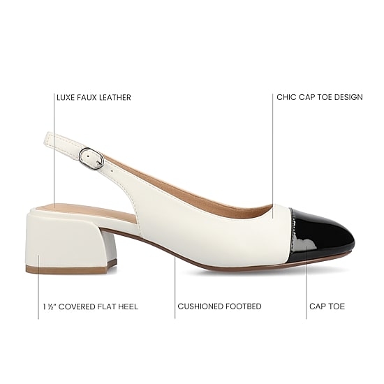 Journee Collection Sammie Womens Cap Closed Toe Flat Heel Pumps
