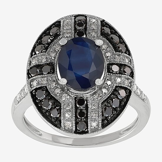 Limited Quantities! Womens 5/8 CT. T.W. Genuine Blue Sapphire Sterling Silver Oval Cocktail Ring