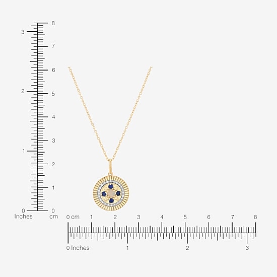Limited Quantities! Womens Diamond Accent Lab Created White Opal 10K Gold Round 17 Inch Pendant Necklace