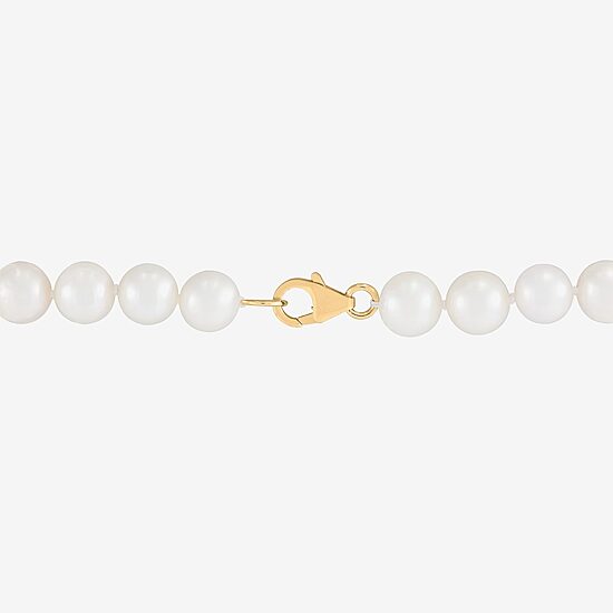 Womens Dyed White Cultured Freshwater Pearl 14K Gold Over Silver Strand Bracelet