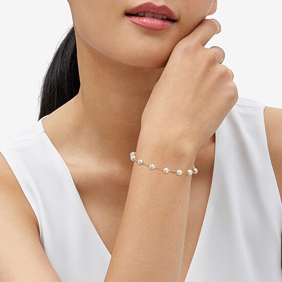 Womens 14K Gold Over Silver 8 Inch Paperclip Chain Bracelet