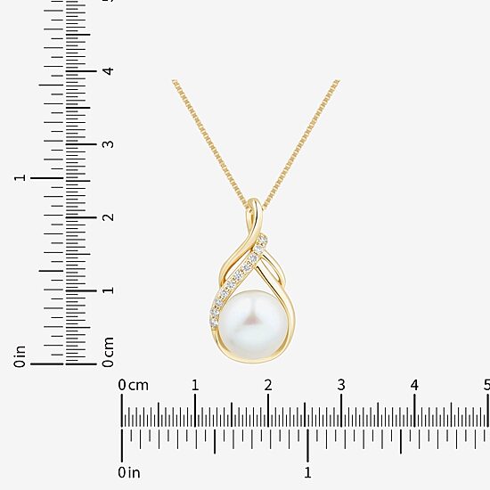 Womens White Cultured Freshwater Pearl 14K Gold Over Silver Sterling Silver 18 Inch Pendant Necklace