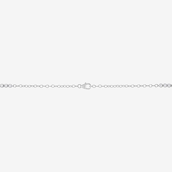(H-I/I1) Womens White Diamond 10K Gold 18 Inch Tennis Necklace