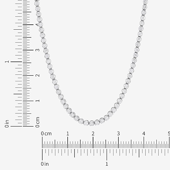 (H-I/I1) Womens White Diamond 10K Gold 18 Inch Tennis Necklace