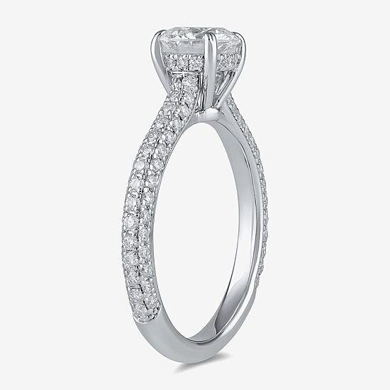 Signature By Modern Bride (F / Si1) Womens 1 3/4 CT. T.W. Lab Grown White Diamond 10K Gold Round Side Stone Engagement Ring