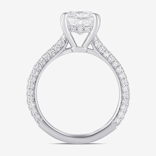 Signature By Modern Bride (F / Si1) Womens 2 3/4 CT. T.W. Lab Grown White Diamond 14K Gold Side Stone Engagement Ring
