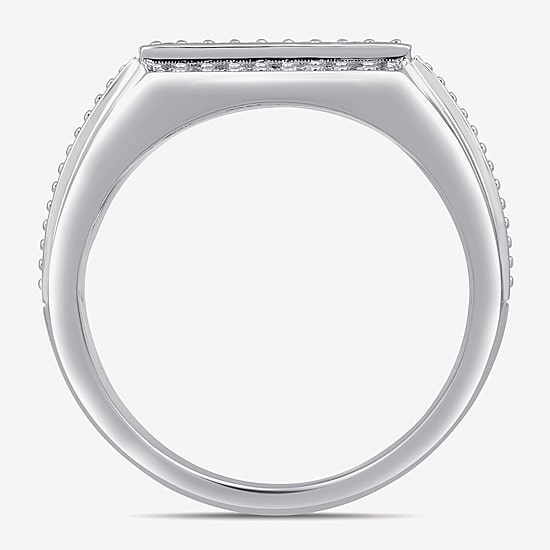 Mens 1/2 CT. T.W. Lab Grown White Diamond Sterling Silver Cluster Fashion Ring