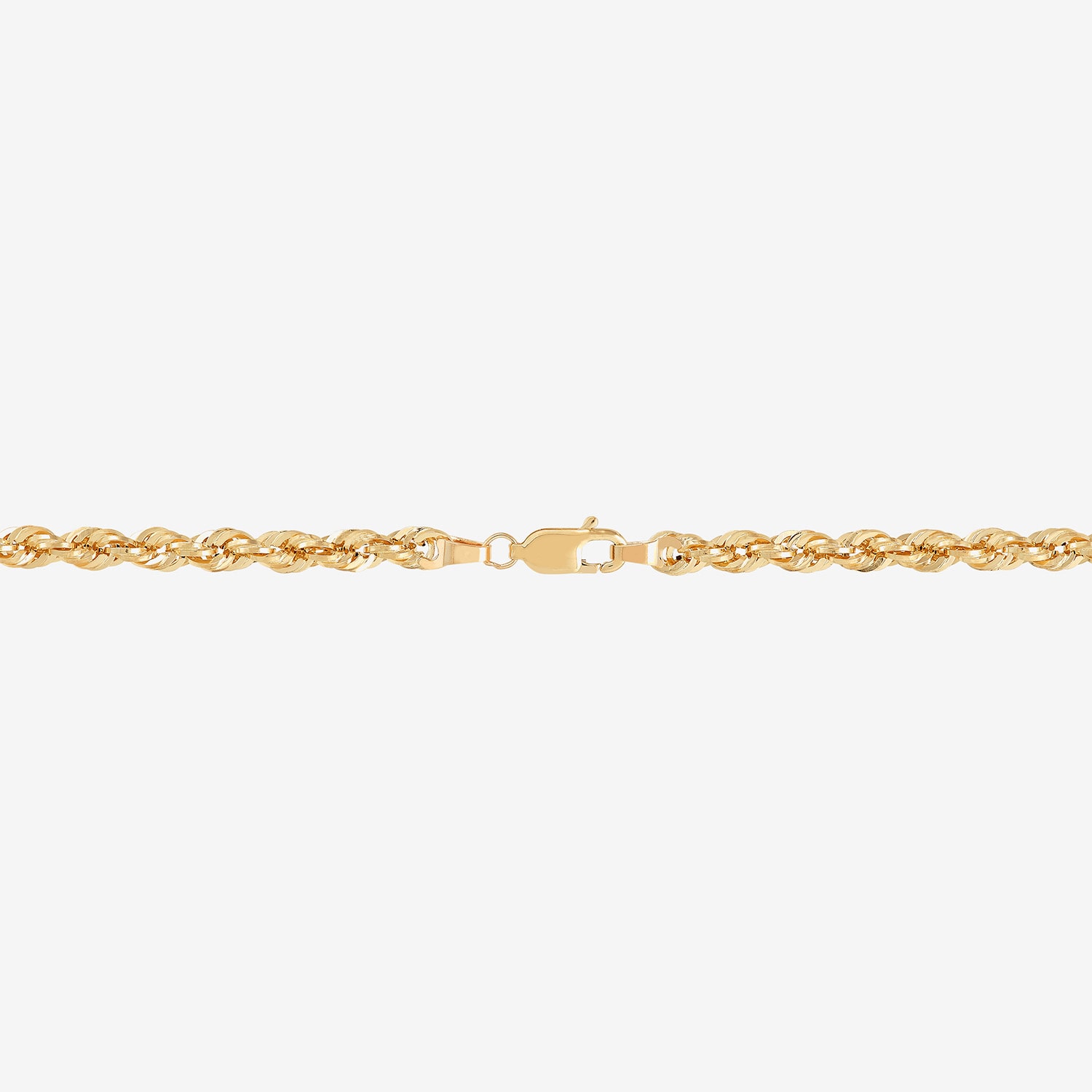 Unisex Adult 10K Gold 24 Inch Rope Chain Necklace