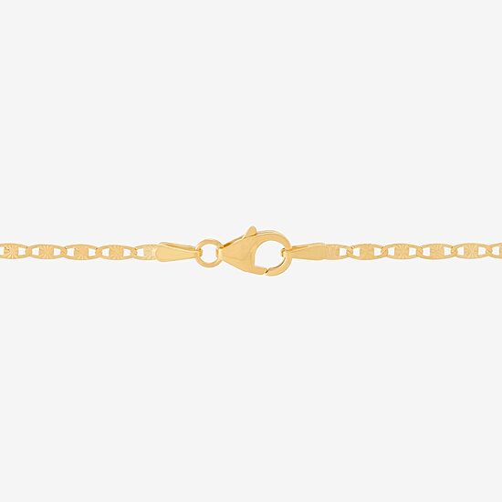 Made in Italy Womens 10K Gold 7.5 Inch Solid Fashion Chain Bracelet