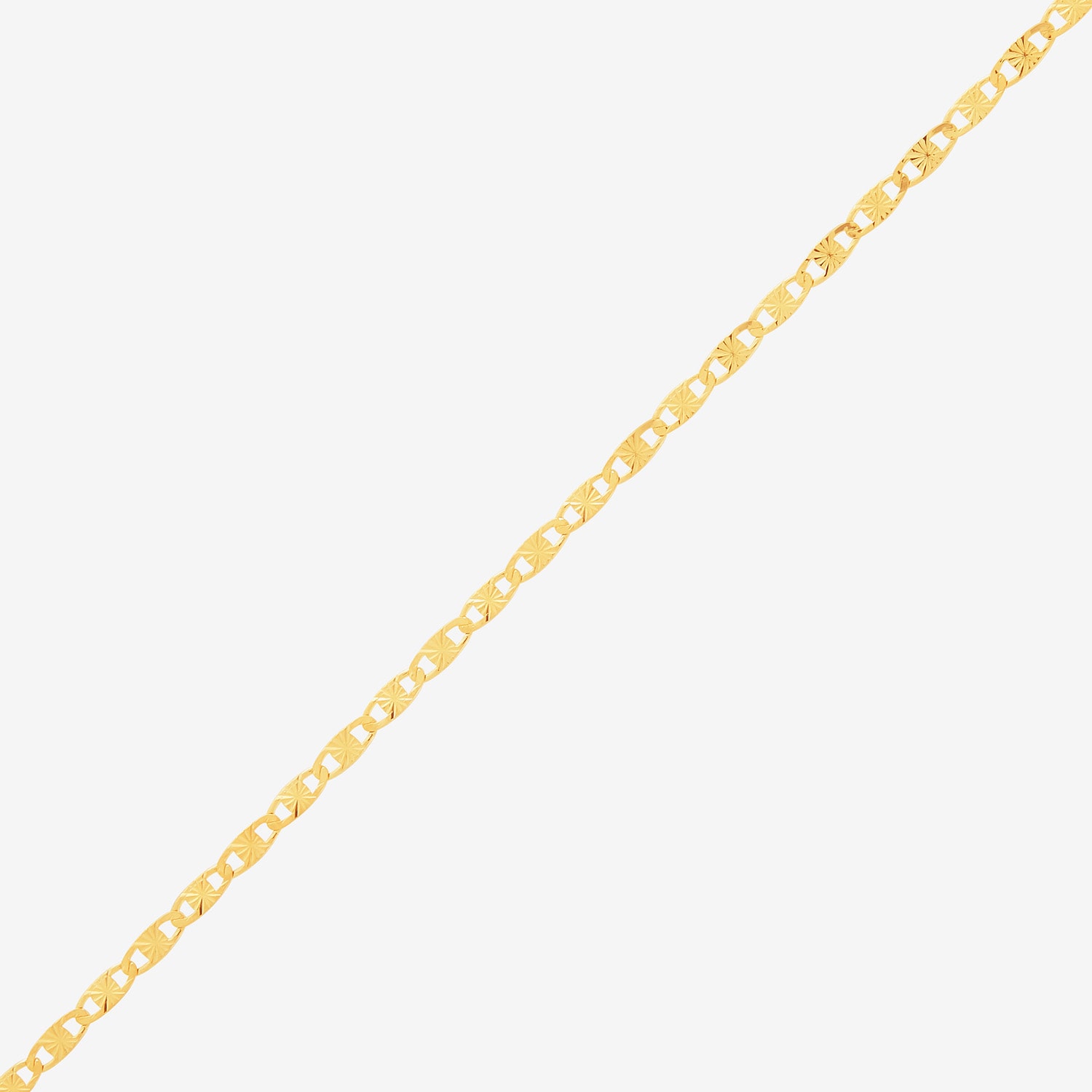 Made in Italy Womens 10K Gold 7.5 Inch Solid Fashion Chain Bracelet
