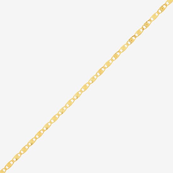 Made in Italy Womens 10K Gold 7.5 Inch Solid Fashion Chain Bracelet