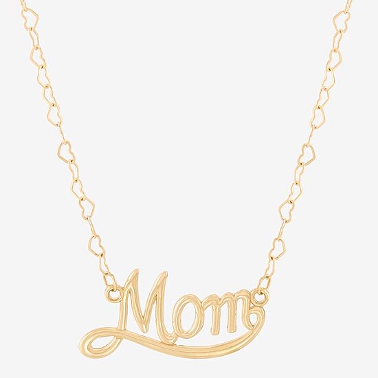 "Mom" Womens 10K Gold 18 Inch Pendant Necklace