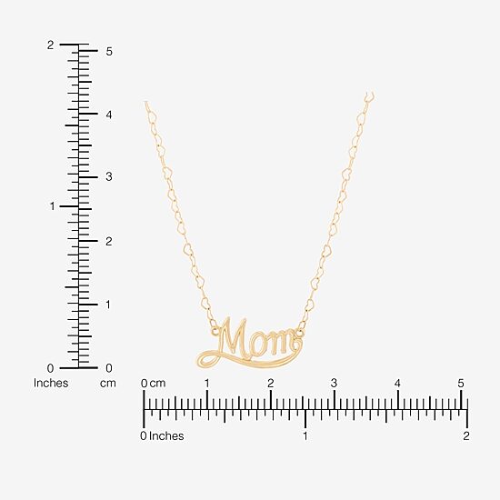 "Mom" Womens 10K Gold 18 Inch Pendant Necklace